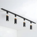 Luminaire sur rail LED moderne en métal à 4 lampes avec tête orientable