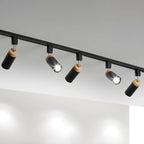 Luminaire sur rail LED moderne en métal à 4 lampes avec tête orientable