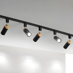 Luminaire sur rail LED moderne en métal à 4 lampes avec tête orientable