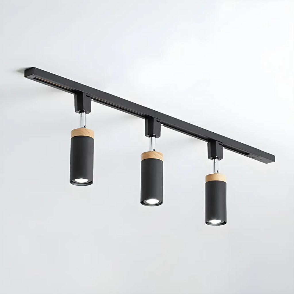 Luminaire sur rail LED moderne en métal à 4 lampes avec tête orientable