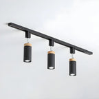 Luminaire sur rail LED moderne en métal à 4 lampes avec tête orientable