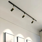 Luminaire sur rail LED moderne en métal à 4 lampes avec tête orientable