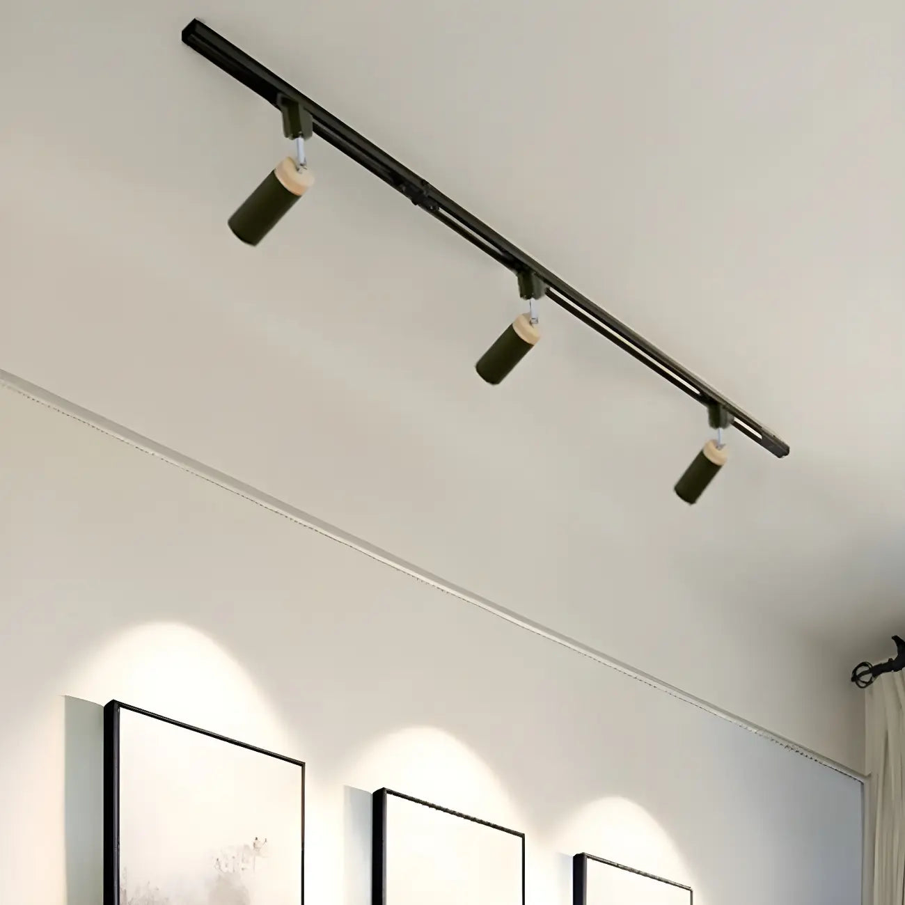 Luminaire sur rail LED moderne en métal à 4 lampes avec tête orientable
