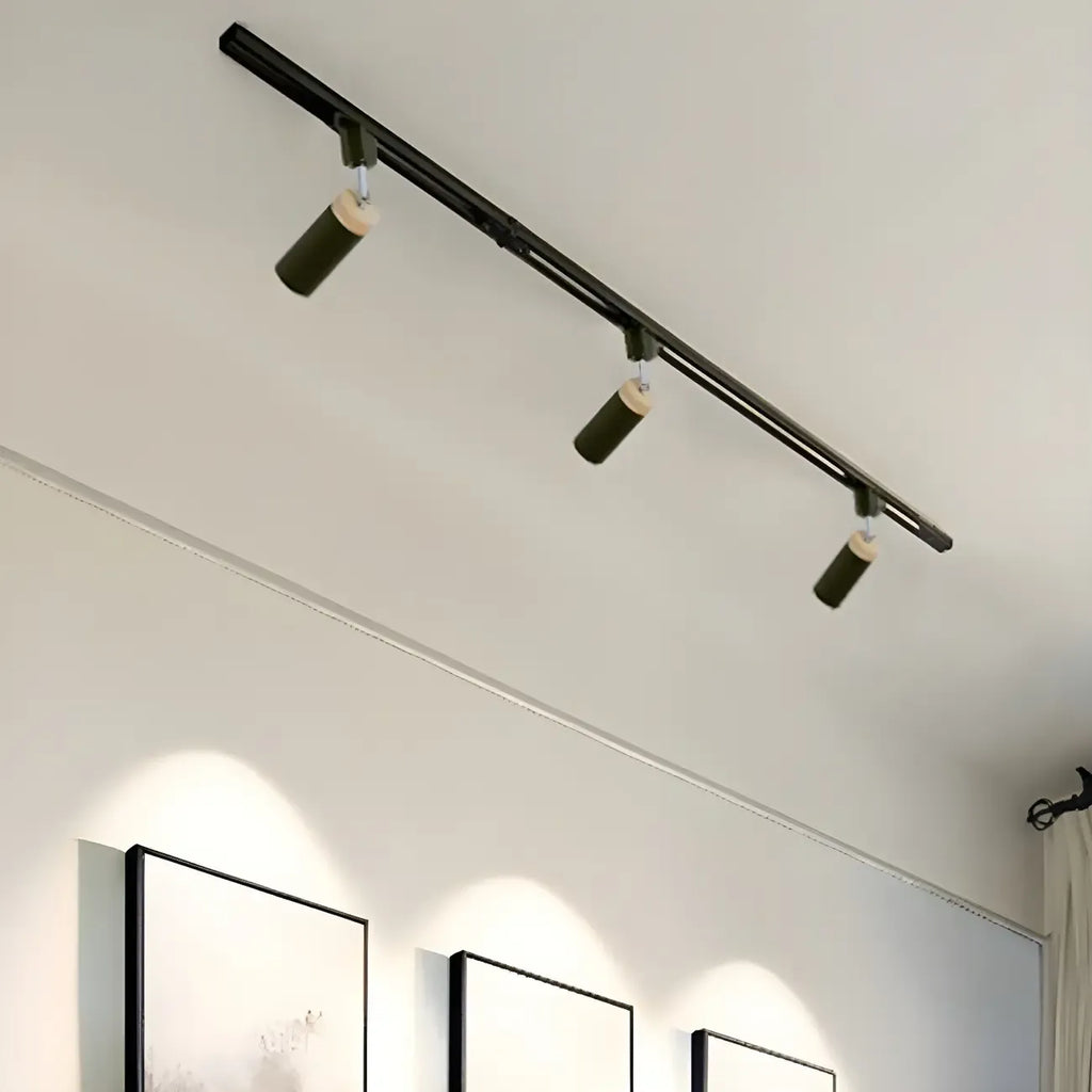 Luminaire sur rail LED moderne en métal à 4 lampes avec tête orientable