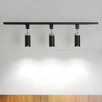 Luminaire sur rail LED moderne en métal à 4 lampes avec tête orientable