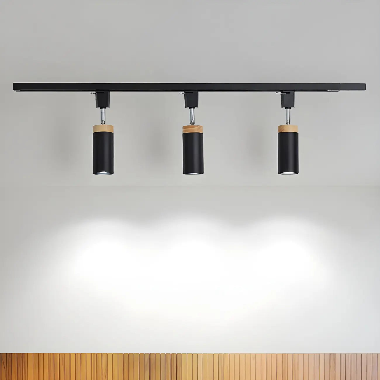 Luminaire sur rail LED moderne en métal à 4 lampes avec tête orientable