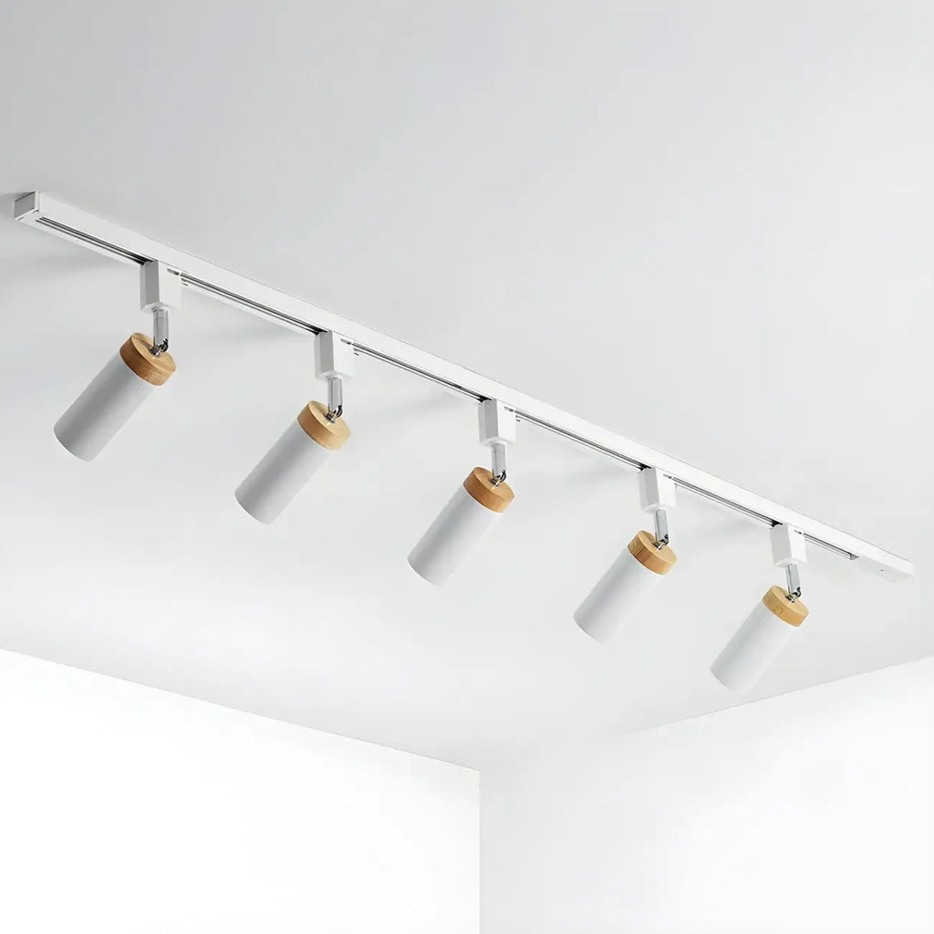 Luminaire sur rail LED moderne en métal à 4 lampes avec tête orientable