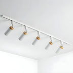Luminaire sur rail LED moderne en métal à 4 lampes avec tête orientable
