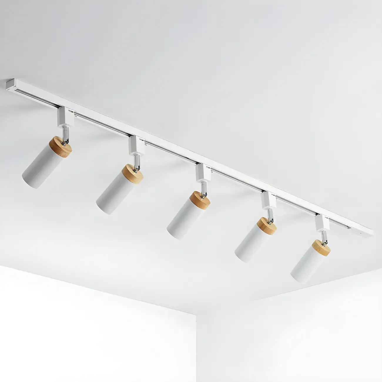 Luminaire sur rail LED moderne en métal à 4 lampes avec tête orientable