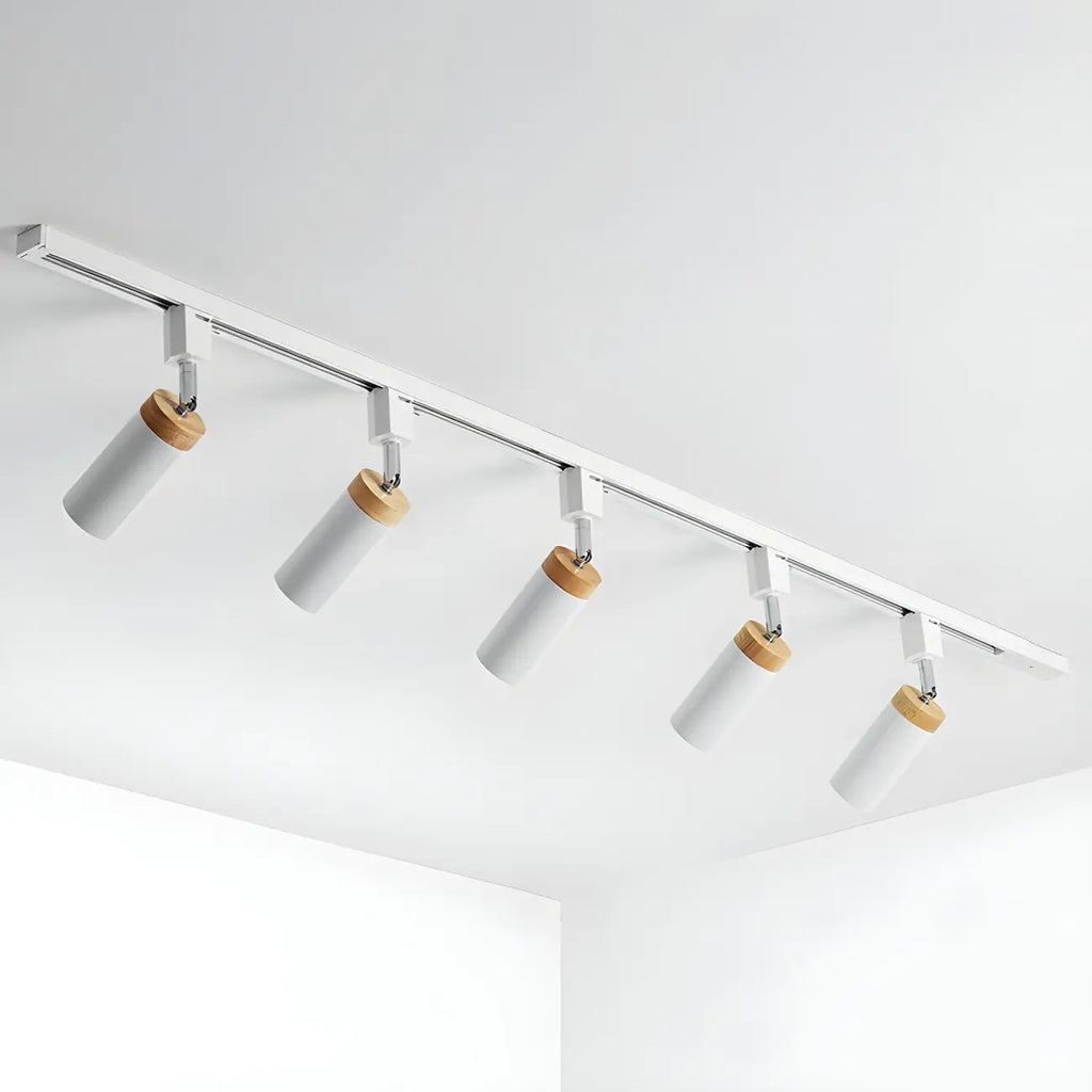 Luminaire sur rail LED moderne en métal à 4 lampes avec tête orientable