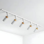 Luminaire sur rail LED moderne en métal à 4 lampes avec tête orientable