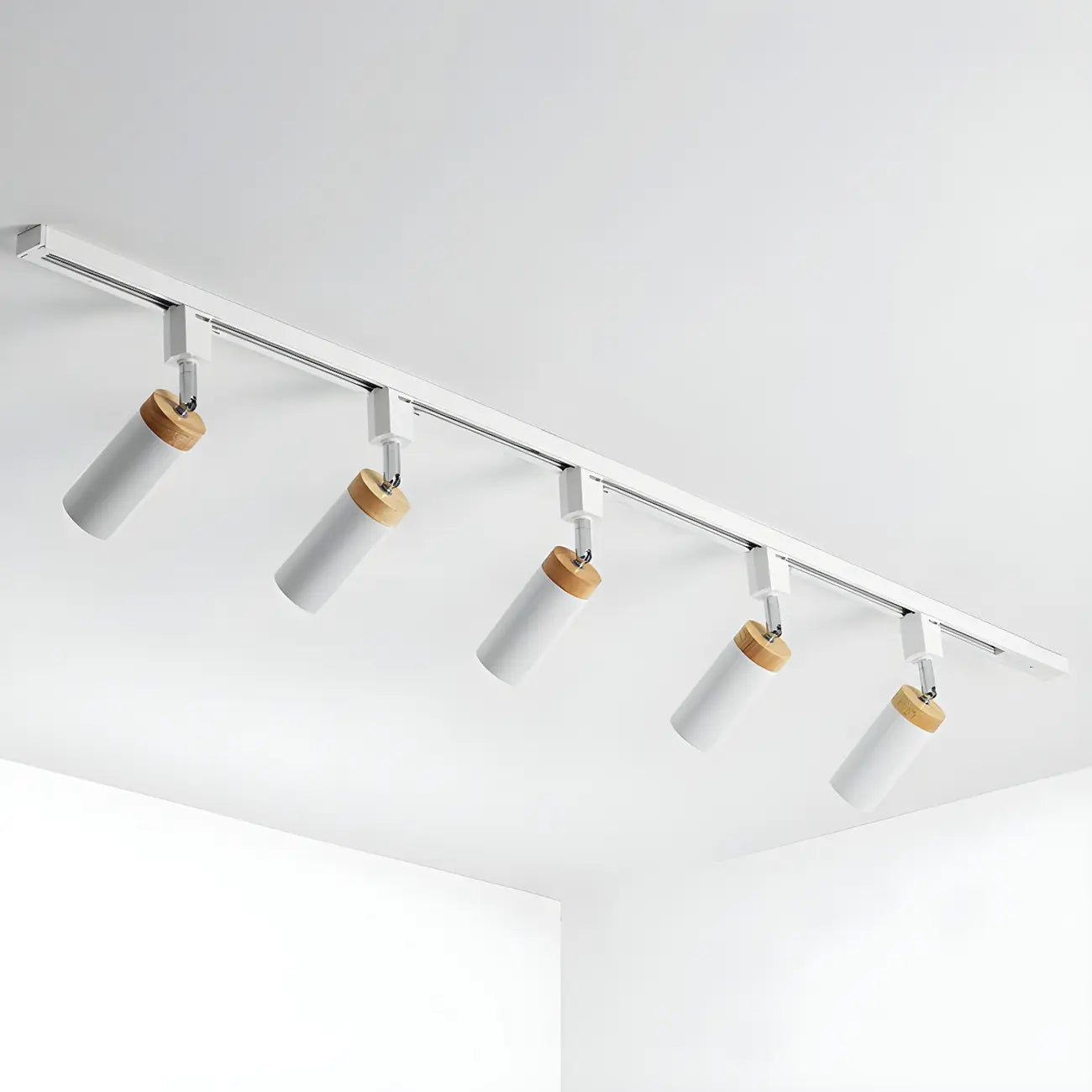 Luminaire sur rail LED moderne en métal à 4 lampes avec tête orientable