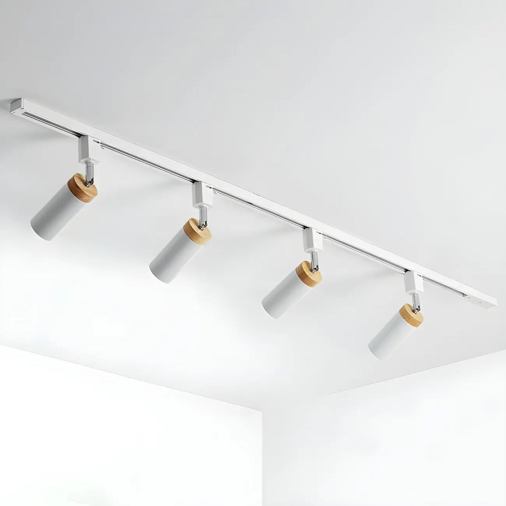 Luminaire sur rail LED moderne en métal à 4 lampes avec tête orientable