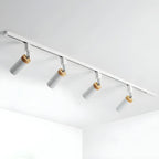 Luminaire sur rail LED moderne en métal à 4 lampes avec tête orientable