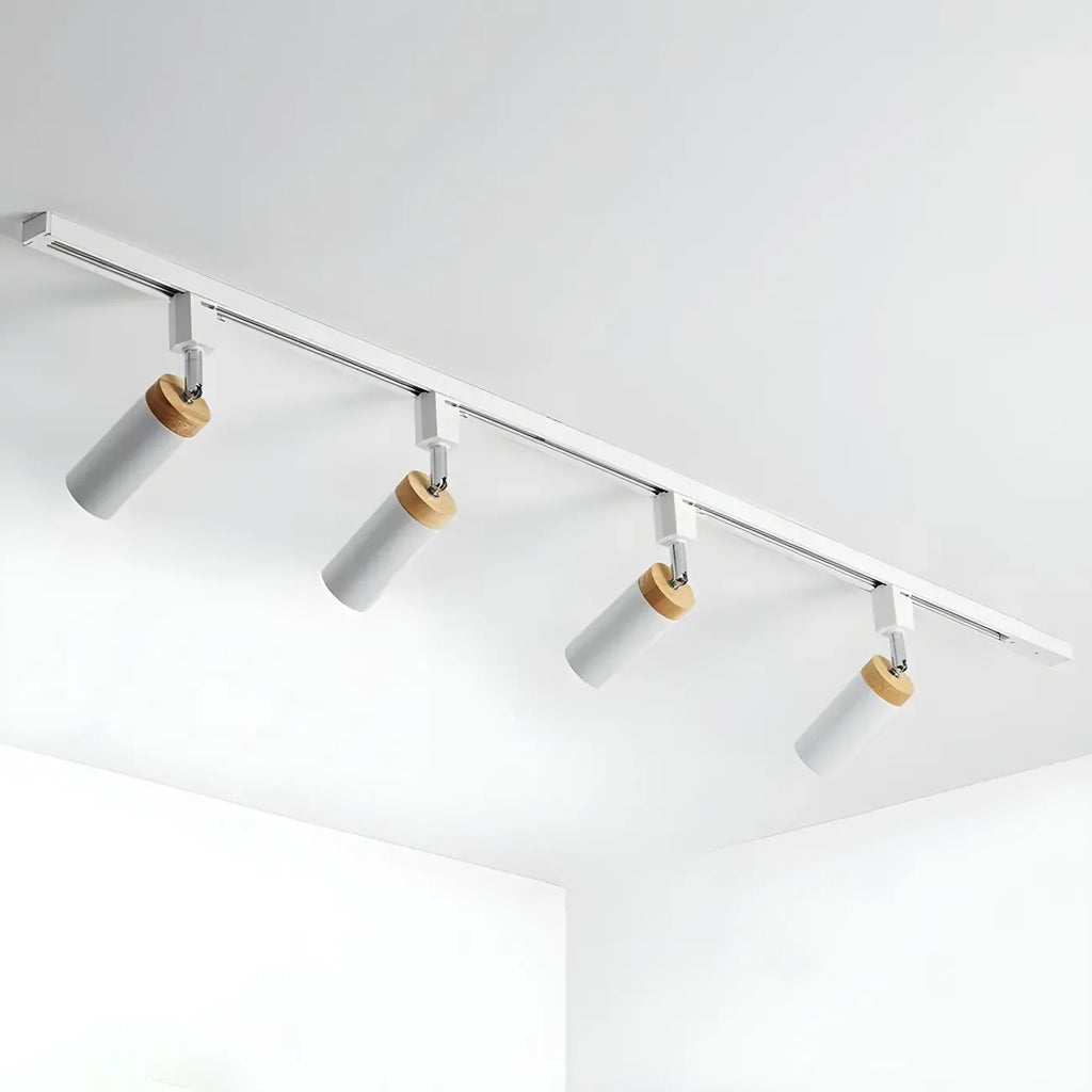 Luminaire sur rail LED moderne en métal à 4 lampes avec tête orientable