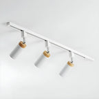 Luminaire sur rail LED moderne en métal à 4 lampes avec tête orientable