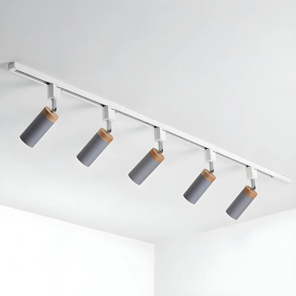 Luminaire sur rail LED moderne en métal à 4 lampes avec tête orientable