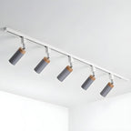 Luminaire sur rail LED moderne en métal à 4 lampes avec tête orientable