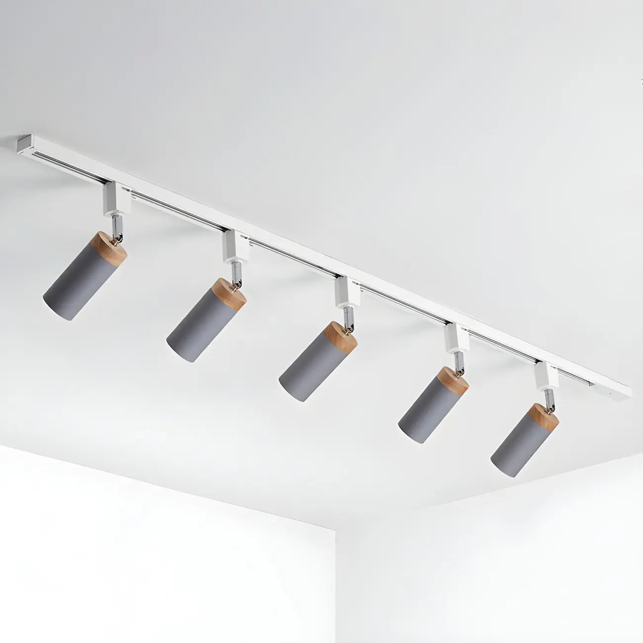 Luminaire sur rail LED moderne en métal à 4 lampes avec tête orientable