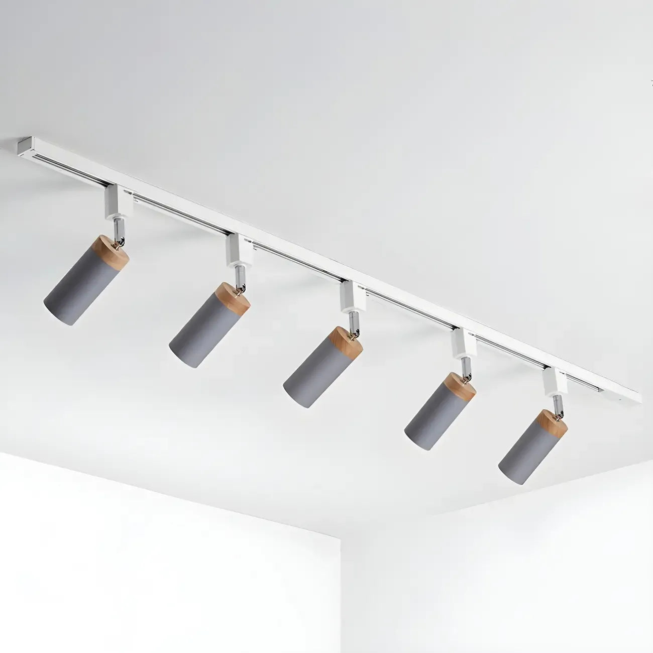 Luminaire sur rail LED moderne en métal à 4 lampes avec tête orientable