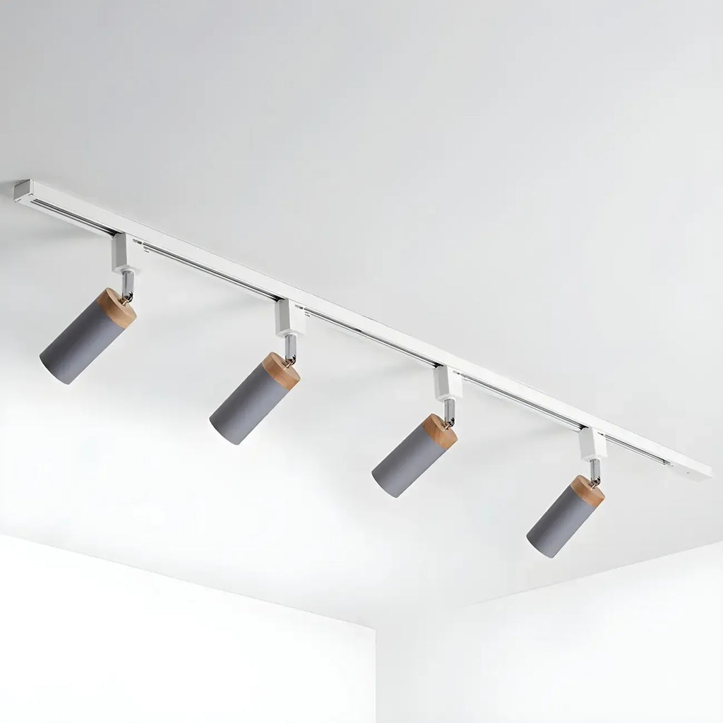 Luminaire sur rail LED moderne en métal à 4 lampes avec tête orientable