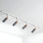 Luminaire sur rail LED moderne en métal à 4 lampes avec tête orientable