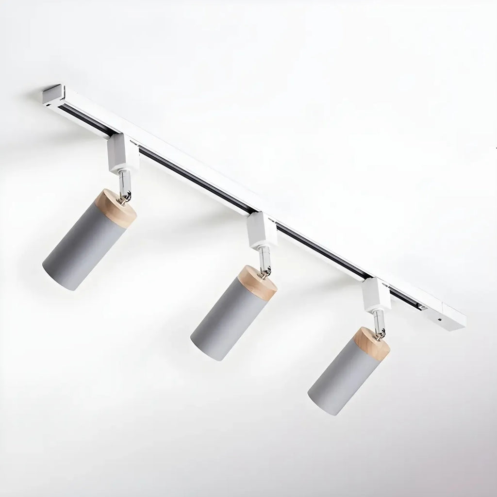 Luminaire sur rail LED moderne en métal à 4 lampes avec tête orientable