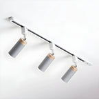 Luminaire sur rail LED moderne en métal à 4 lampes avec tête orientable