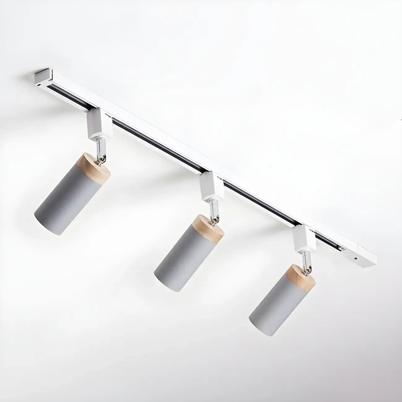 Luminaire sur rail LED moderne en métal à 4 lampes avec tête orientable