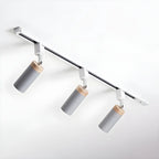 Luminaire sur rail LED moderne en métal à 4 lampes avec tête orientable