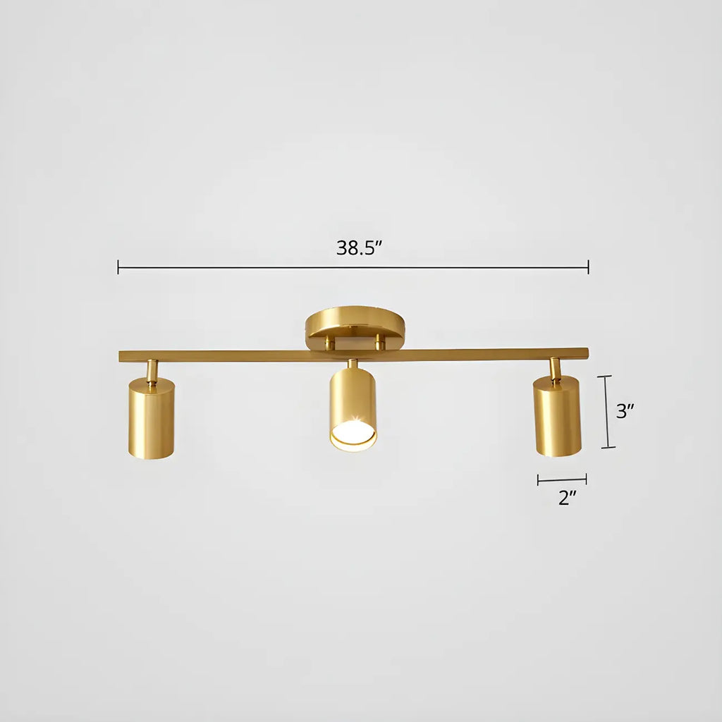 Lampadario a binario semi-incassato a 6 luci a LED, con braccio oscillante moderno dorato