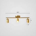 Lampadario a binario semi-incassato a 6 luci a LED, con braccio oscillante moderno dorato