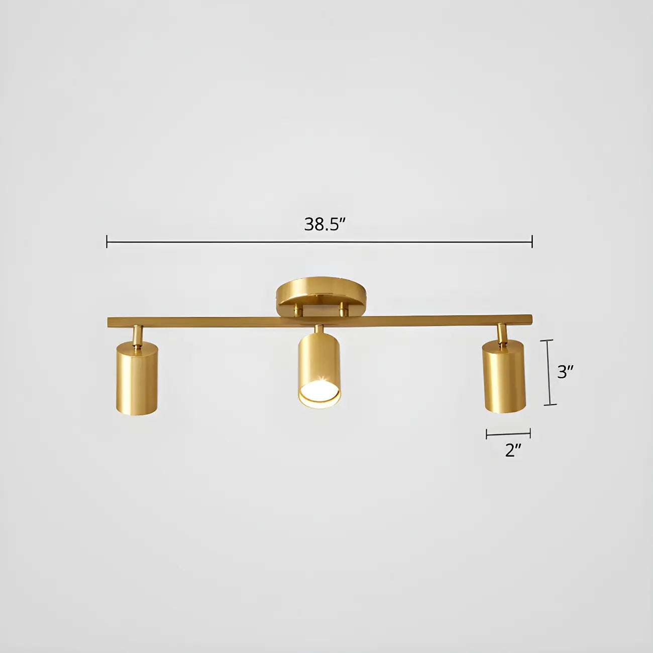 Lampadario a binario semi-incassato a 6 luci a LED, con braccio oscillante moderno dorato