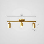 Lampadario a binario semi-incassato a 6 luci a LED, con braccio oscillante moderno dorato