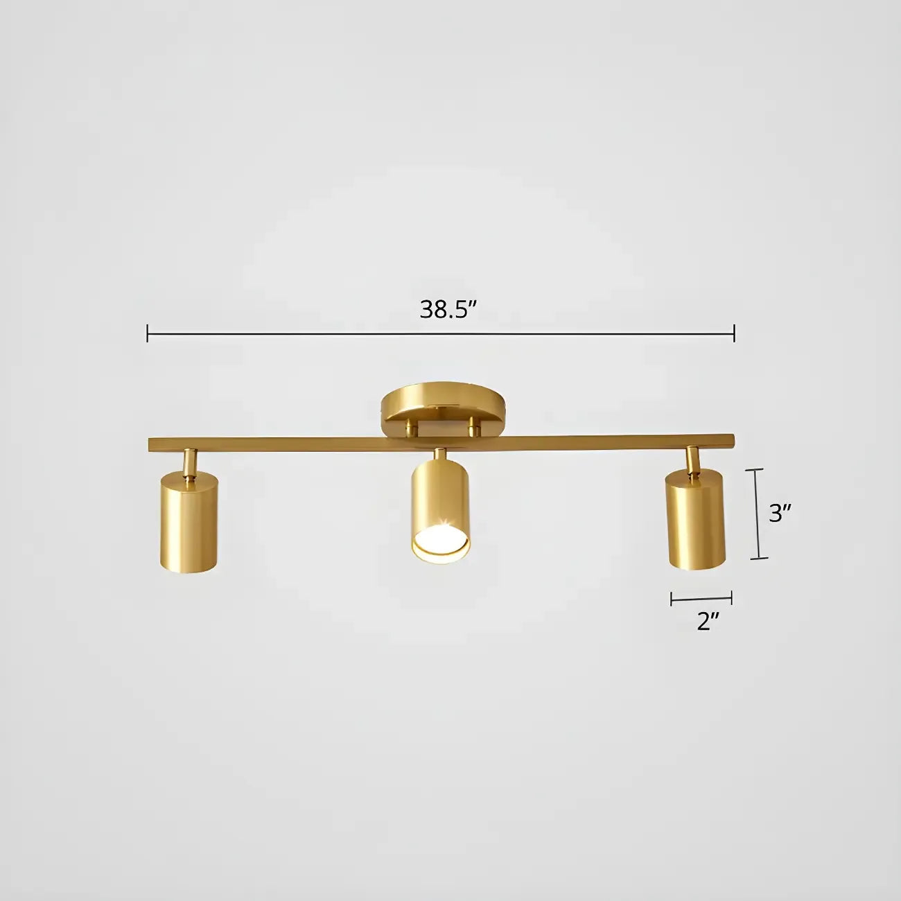 Lampadario a binario semi-incassato a 6 luci a LED, con braccio oscillante moderno dorato