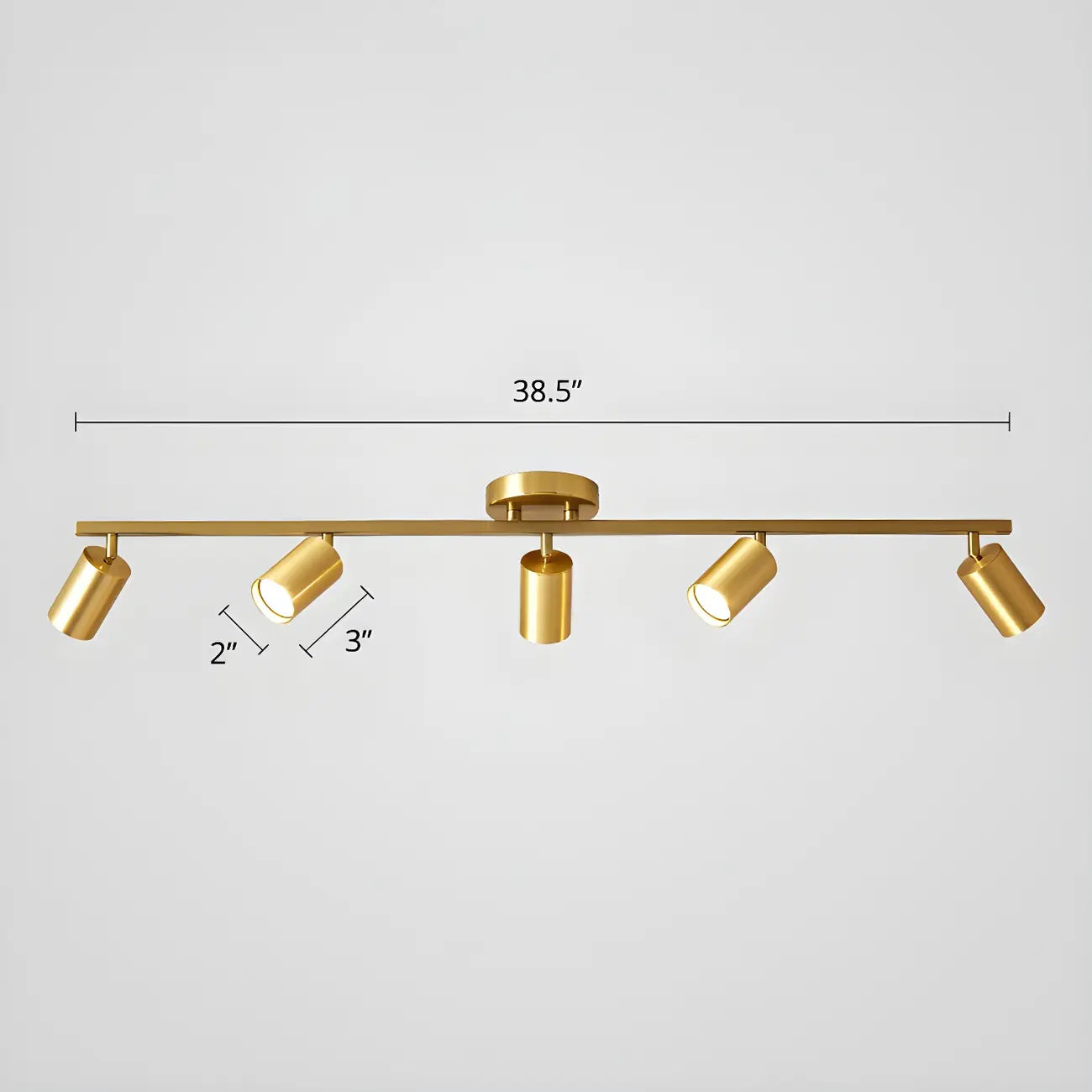 Lampadario a binario semi-incassato a 6 luci a LED, con braccio oscillante moderno dorato