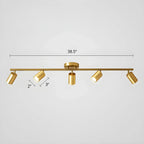 Lampadario a binario semi-incassato a 6 luci a LED, con braccio oscillante moderno dorato