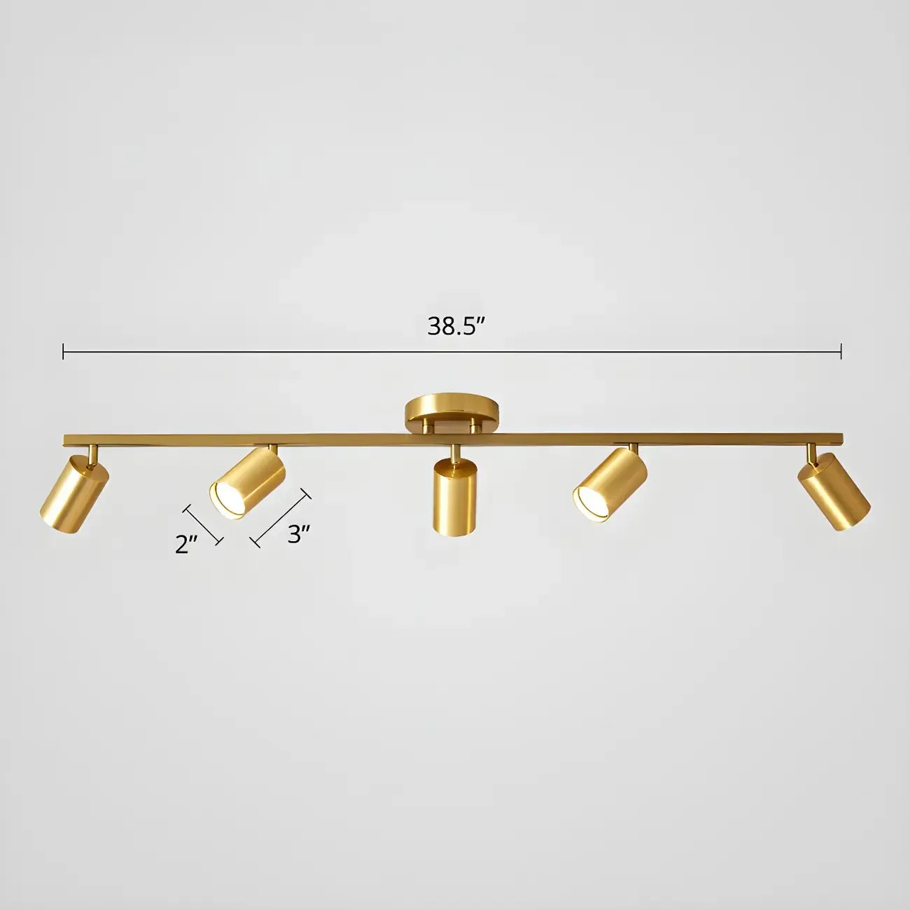 Lampadario a binario semi-incassato a 6 luci a LED, con braccio oscillante moderno dorato