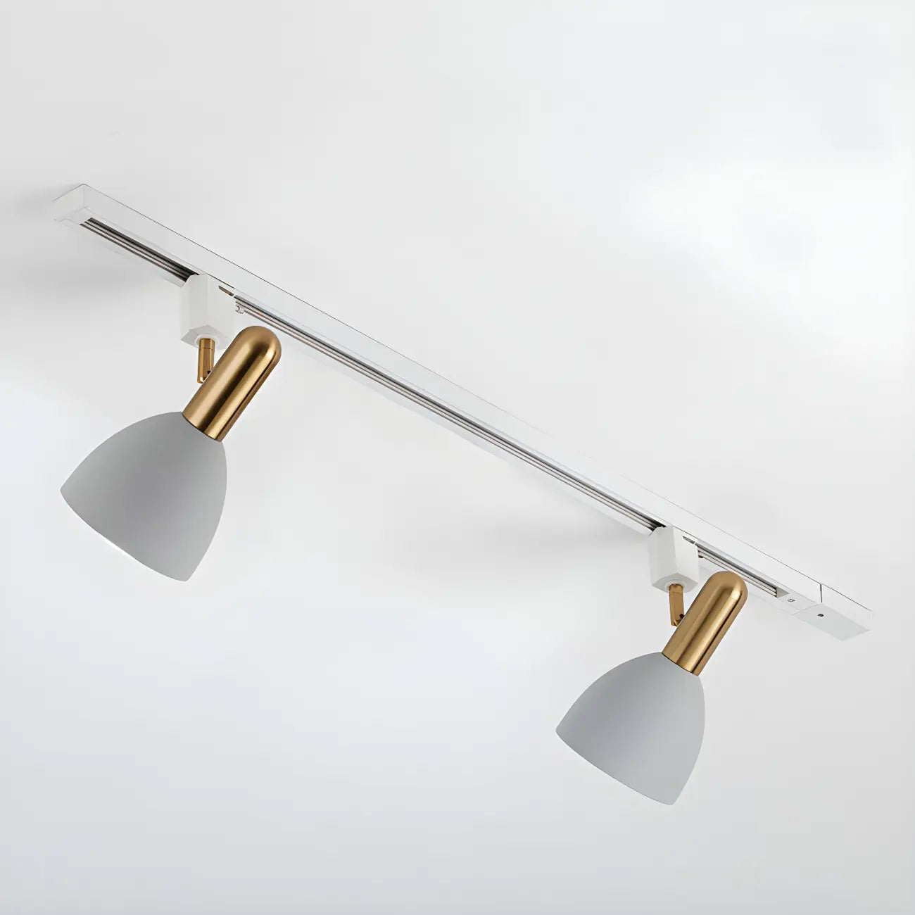 Faretto da binario a 4 luci moderno, con cupola in metallo e LED scorrevoli