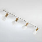 Faretto da binario a 4 luci moderno, con cupola in metallo e LED scorrevoli