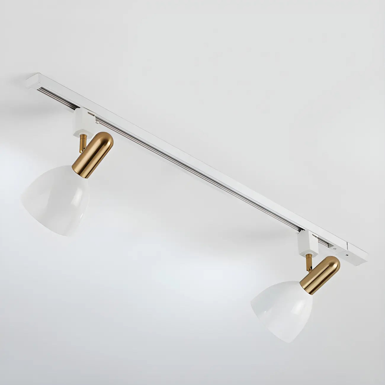 Faretto da binario a 4 luci moderno, con cupola in metallo e LED scorrevoli