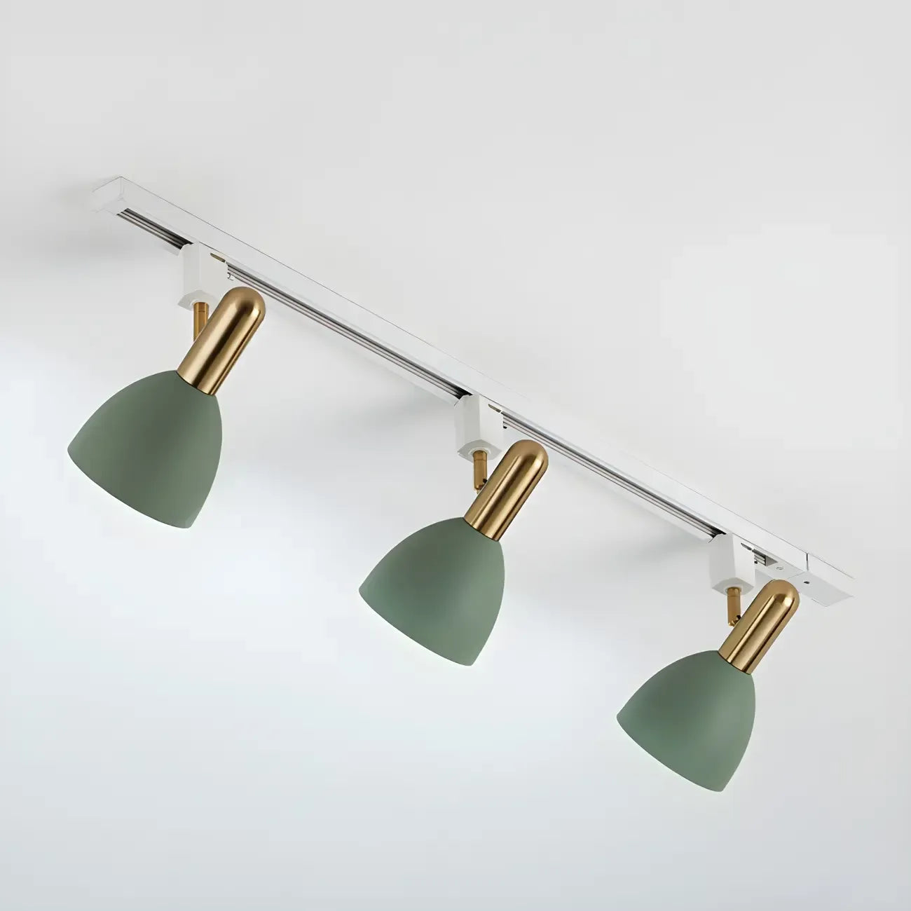 Faretto da binario a 4 luci moderno, con cupola in metallo e LED scorrevoli
