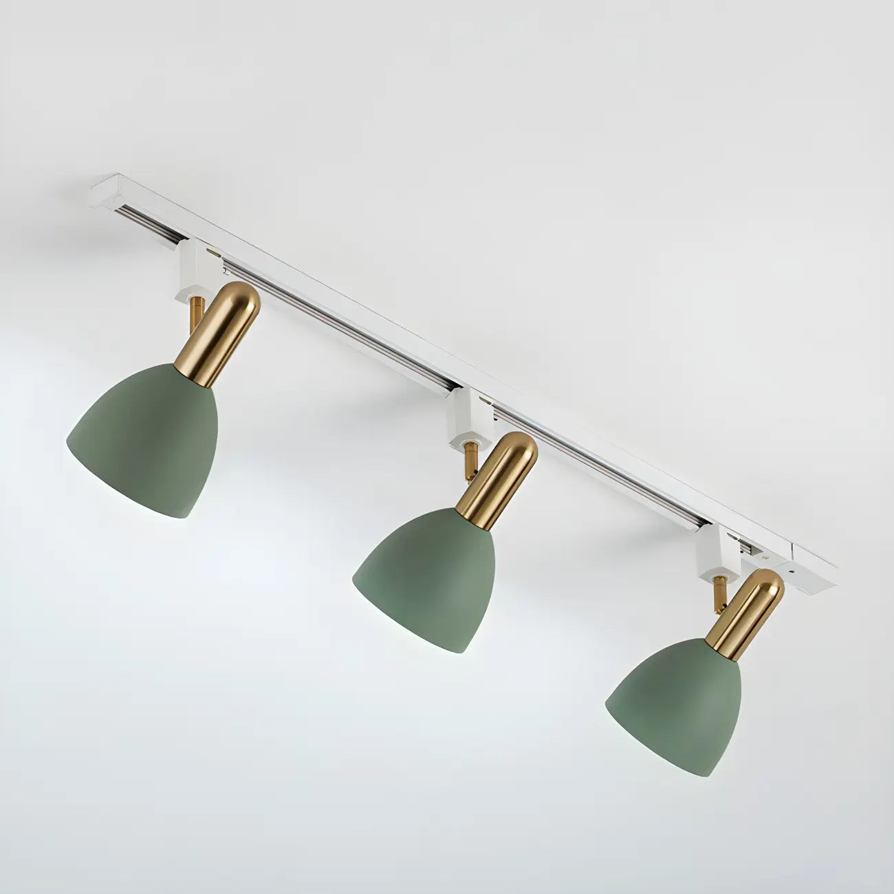 Faretto da binario a 4 luci moderno, con cupola in metallo e LED scorrevoli