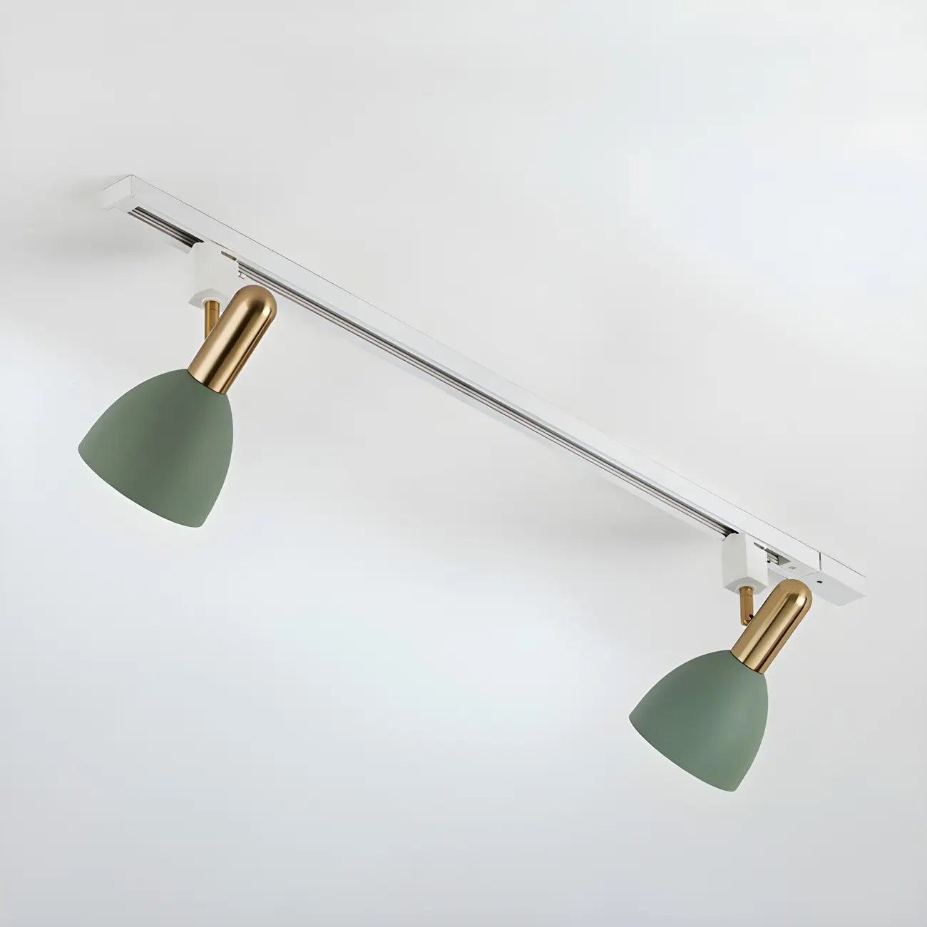 Faretto da binario a 4 luci moderno, con cupola in metallo e LED scorrevoli