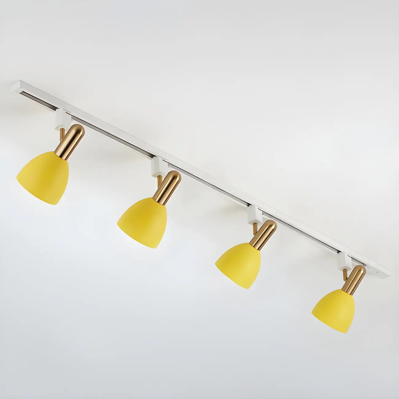 Faretto da binario a 4 luci moderno, con cupola in metallo e LED scorrevoli