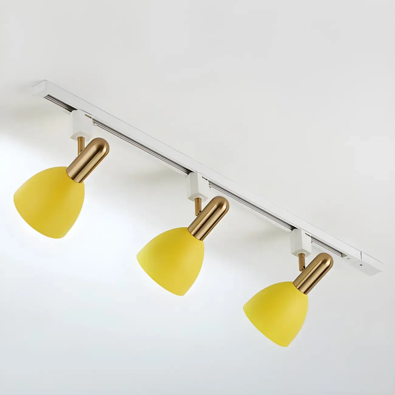 Faretto da binario a 4 luci moderno, con cupola in metallo e LED scorrevoli
