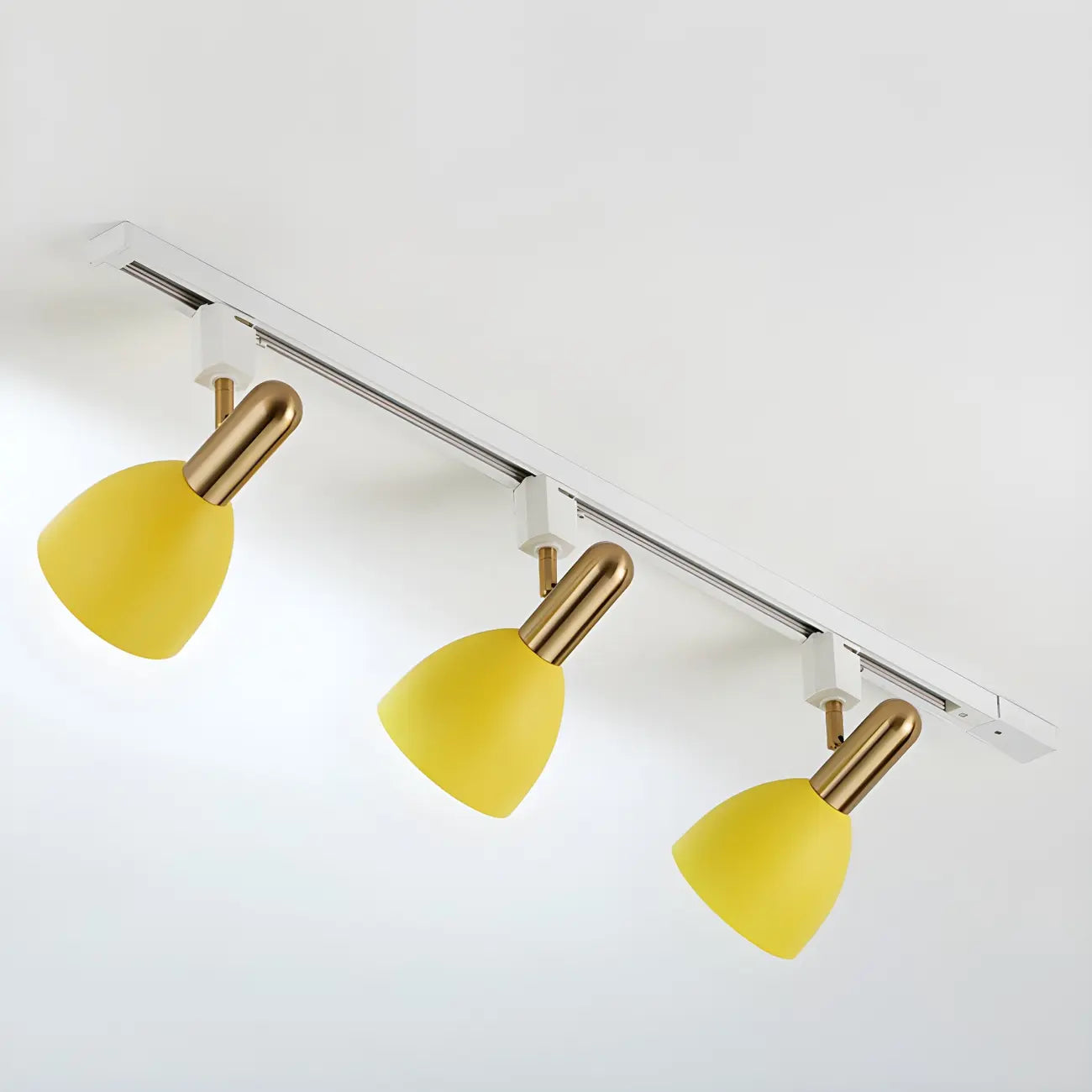 Faretto da binario a 4 luci moderno, con cupola in metallo e LED scorrevoli