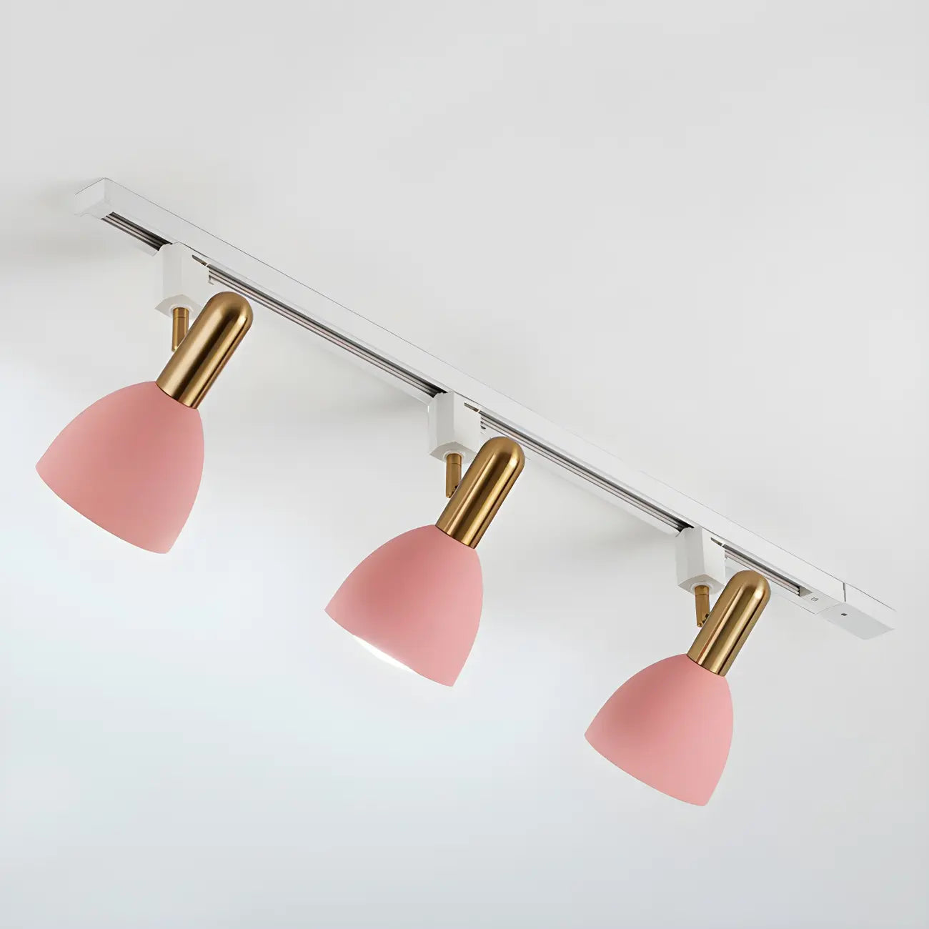 Faretto da binario a 4 luci moderno, con cupola in metallo e LED scorrevoli