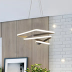 Lustre LED moderne, élégant et linéaire, idéal pour le salon.