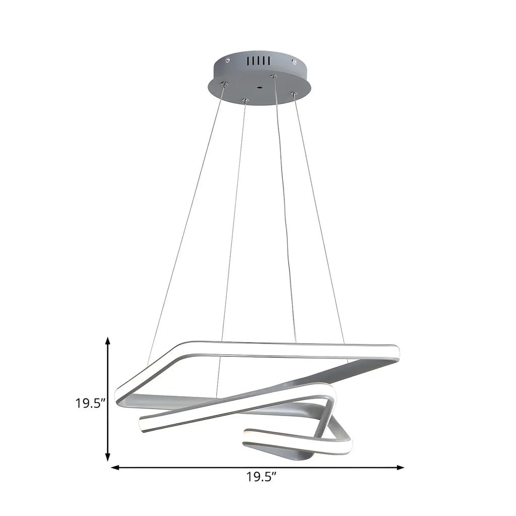 Lustre LED moderne, élégant et linéaire, idéal pour le salon.